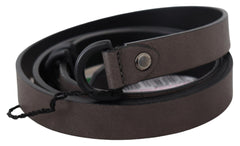 Costume National Elegant Dark Brown Leather Belt - Retail Flare