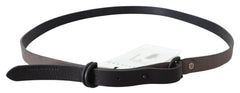 Costume National Elegant Dark Brown Leather Belt - Retail Flare
