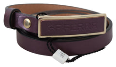 GF Ferre Elegant Maroon Leather Belt with Gold-Tone Buckle - Retail Flare
