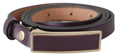 GF Ferre Elegant Maroon Leather Belt with Gold-Tone Buckle - Retail Flare