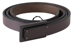 Costume National Elegant Dark Brown Leather Belt - Retail Flare
