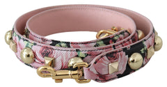 Dolce & Gabbana Floral Gold Stud Leather Strap in Pink - Retail Flare