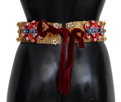Dolce & Gabbana Gold-Tone Floral Crystal Waist Belt - Retail Flare