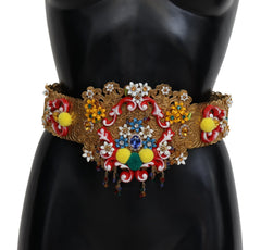 Dolce & Gabbana Gold-Tone Floral Crystal Waist Belt - Retail Flare