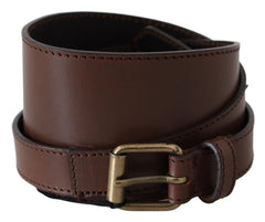 PLEIN SUD Elegant Rustic Gold-Tone Leather Belt - Retail Flare