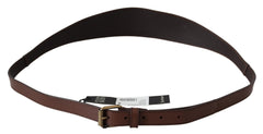 PLEIN SUD Elegant Rustic Gold-Tone Leather Belt - Retail Flare
