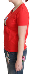 Moschino Chic Red Cotton Tee with Signature Print - Retail Flare