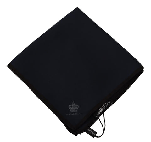 Dolce & Gabbana Elegant Silk Black Pocket Square Handkerchief - Retail Flare