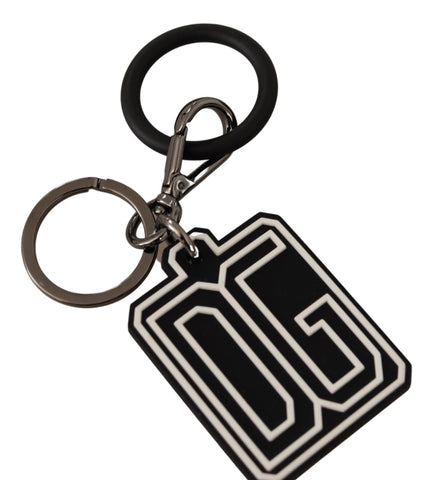 Dolce & Gabbana Elegant Silver & Rubber Designer Keyring - Retail Flare