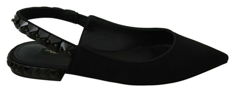 Dolce & Gabbana Elegant Silk Blend Slingback Flats with Crystals Dolce & Gabbana Retail Flare