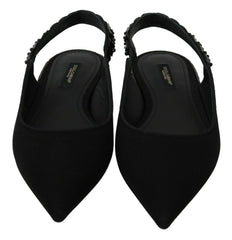 Dolce & Gabbana Elegant Silk Blend Slingback Flats with Crystals Dolce & Gabbana Retail Flare