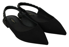 Dolce & Gabbana Elegant Silk Blend Slingback Flats with Crystals Dolce & Gabbana Retail Flare