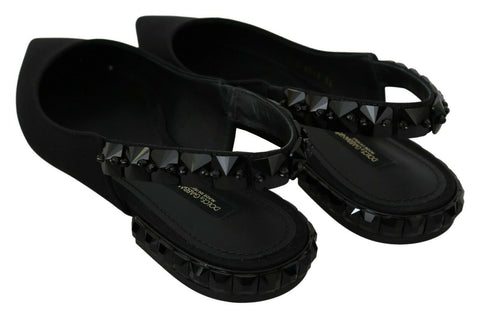 Dolce & Gabbana Elegant Silk Blend Slingback Flats with Crystals Dolce & Gabbana Retail Flare