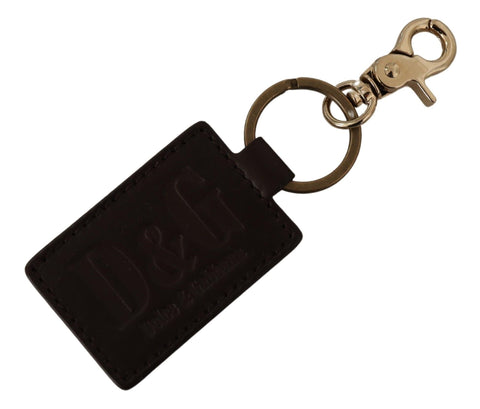 Dolce & Gabbana Elegant Unisex Leather Keyring with Gold Detail - Retail Flare