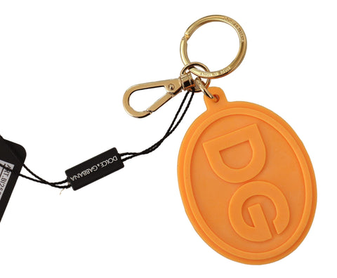 Dolce & Gabbana Stunning Orange Gold Keychain & Bag Charm - Retail Flare