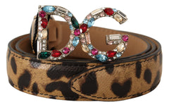 Dolce & Gabbana Elegant Crystal-Embellished Leopard Belt - Retail Flare