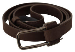 Costume National Elegant Brown Fashion Belt with Silver-Tone Buckle - Retail Flare