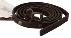 Costume National Chic Brown Leather Fashion Belt with Silver Buckle - Retail Flare