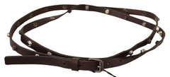 Costume National Chic Brown Leather Fashion Belt with Silver Buckle - Retail Flare