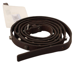 Costume National Chic Brown Leather Fashion Belt with Silver Buckle - Retail Flare
