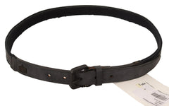 Ermanno Scervino Classic Black Leather Belt with Buckle Fastening - Retail Flare