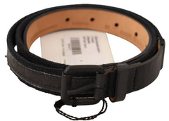 Ermanno Scervino Classic Black Leather Belt with Buckle Fastening - Retail Flare