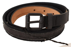 Ermanno Scervino Classic Black Leather Belt with Buckle Fastening - Retail Flare