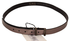 Costume National Chic Pink Metallic Leather Belt with Bronze Buckle - Retail Flare