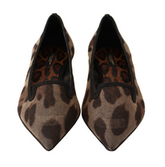 Dolce & Gabbana Elegant Leopard Print Flat Loafers - Retail Flare