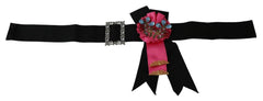 Dolce & Gabbana Elegant Floral Crystal Ribbon Waist Belt - Retail Flare
