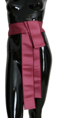 Dolce & Gabbana Elegant Pink Silk Wide Waist Belt - Retail Flare