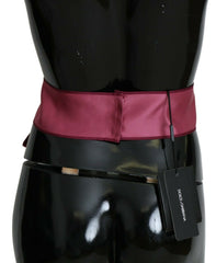 Dolce & Gabbana Elegant Pink Silk Wide Waist Belt - Retail Flare