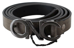 Costume National Elegant Dark Brown Leather Belt - Retail Flare