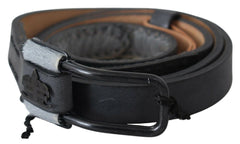 Ermanno Scervino Elegant Black Braided Leather Belt - Retail Flare