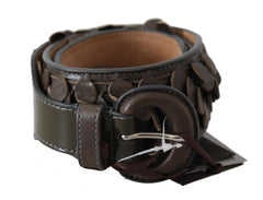 Ermanno Scervino Chic Brown Fringed Leather Fashion Belt - Retail Flare