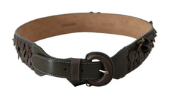 Ermanno Scervino Chic Brown Fringed Leather Fashion Belt - Retail Flare