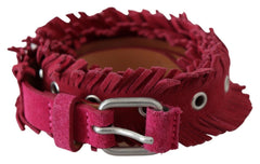Ermanno Scervino Elegant Maroon Double Buckle Leather Belt - Retail Flare
