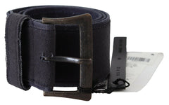 Ermanno Scervino Elegant Navy Blue Leather Waist Belt - Retail Flare
