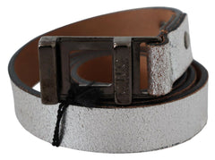 Costume National Elegant Silver Leather Fashion Belt - Retail Flare