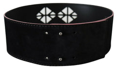 Costume National Elegant Wide Leather Fashion Belt with Metal Accents - Retail Flare