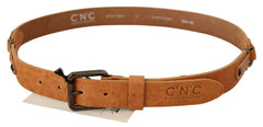 Costume National Elegant Light Brown Fashion Belt with Black-Tone Buckle - Retail Flare