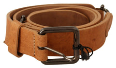 Costume National Elegant Light Brown Fashion Belt with Black-Tone Buckle - Retail Flare