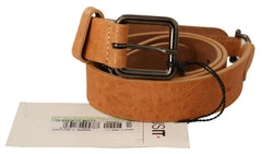 Costume National Elegant Light Brown Fashion Belt with Black-Tone Buckle - Retail Flare