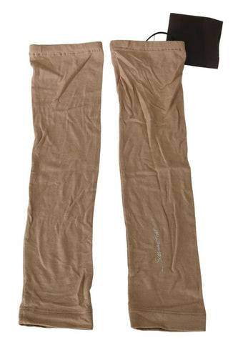 Scervino Street Beige Knitted Arm Warmers - Retail Flare