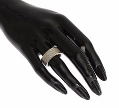 Nialaya Glamorous Silver CZ Crystal Embellished Ring - Retail Flare