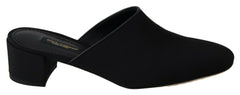 Dolce & Gabbana Chic Black Grosgrain Slide Sandals - Retail Flare