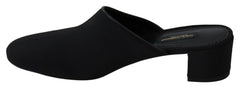 Dolce & Gabbana Chic Black Grosgrain Slide Sandals - Retail Flare