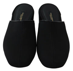 Dolce & Gabbana Chic Black Grosgrain Slide Sandals - Retail Flare