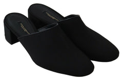 Dolce & Gabbana Chic Black Grosgrain Slide Sandals - Retail Flare