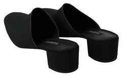 Dolce & Gabbana Chic Black Grosgrain Slide Sandals - Retail Flare